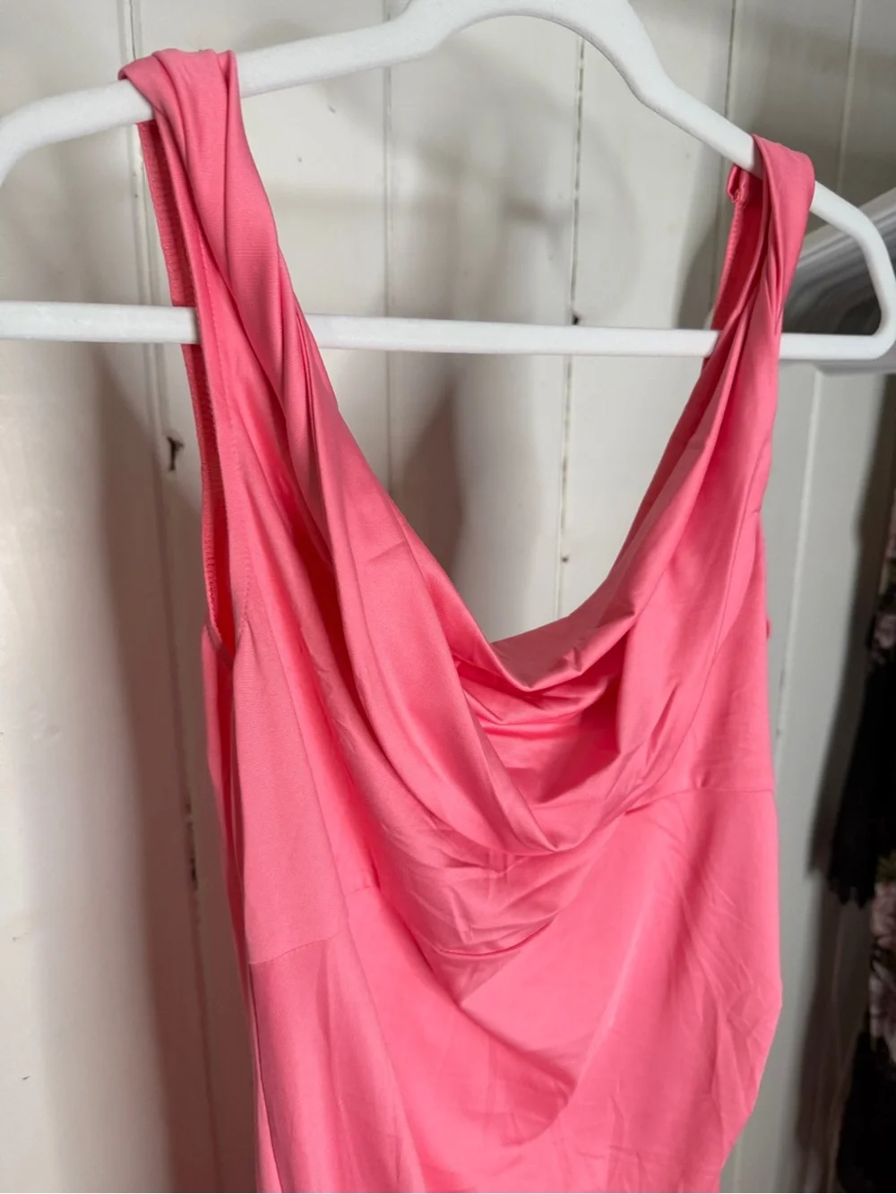 Pink Cowl Neck Maxi Dress